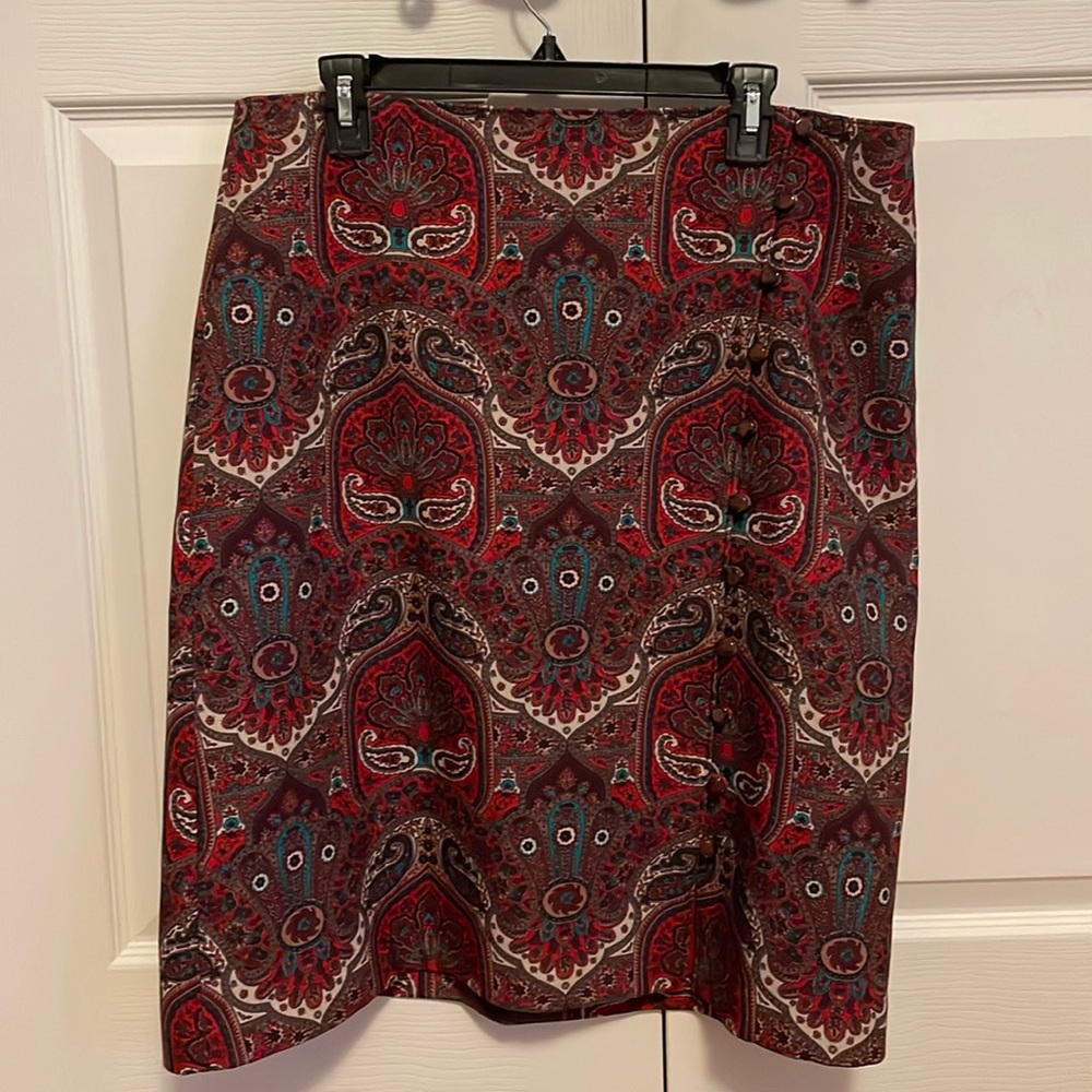 Paisley print pencil skirt